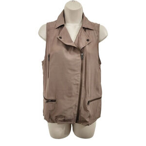 TROUVE Brown Sleeveless Zip-Up Vest Size XS NWT
